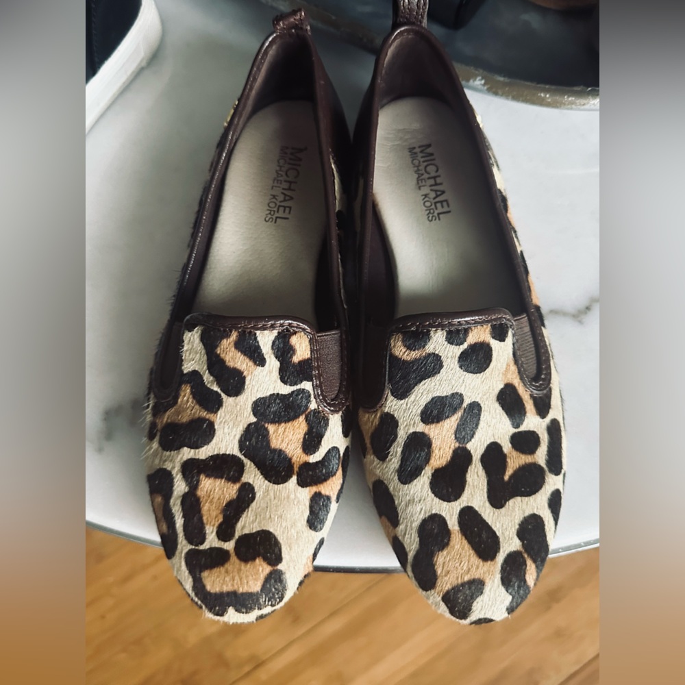 Michael Kors Leopard Print Loafers - Brown and Tan